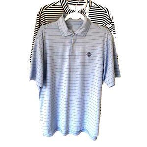Mariner Sands Golf FG Tech Polo Golf Shirt Lot of 2 Men's L‎ Striped USA Grandpa